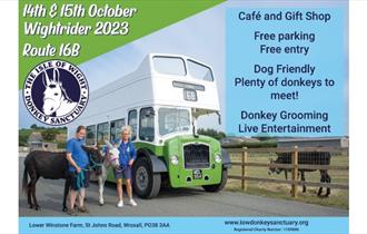 isle of Wight, Things to do, Wightrider Classic Bus and Coash Weekend, Donkey Sanctuary Terminus Route 16B
