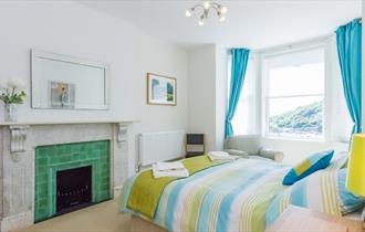 Double bedroom in apartment at Hambrough House, Ventnor, Self-catering