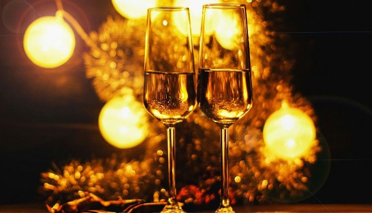 Prosecco with two glasses and lights in the background, New Year's Eve party at The Seaview Hotel, party, 2026 celebration, what's on, event, Isle of Prosecco with two glasses and lights in the background, New Year's Eve party at The Seaview Hotel, party, 2026 celebration, what's on, event, Isle of
