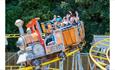 Children riding the Captain Jacks Runaway Train at Pirates Cove, Shanklin, Isle of Wight, attraction, family