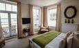 Bedroom with sea view and balcony at The George Hotel, Yarmouth, Isle of Wight