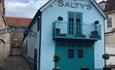 Exterior view of Salty's Bar & Restaurant, Yarmouth, local produce, Isle of Wight