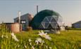 Outside view of Geo Dome at Tapnell Farm, glamping, self catering, Isle of Wight