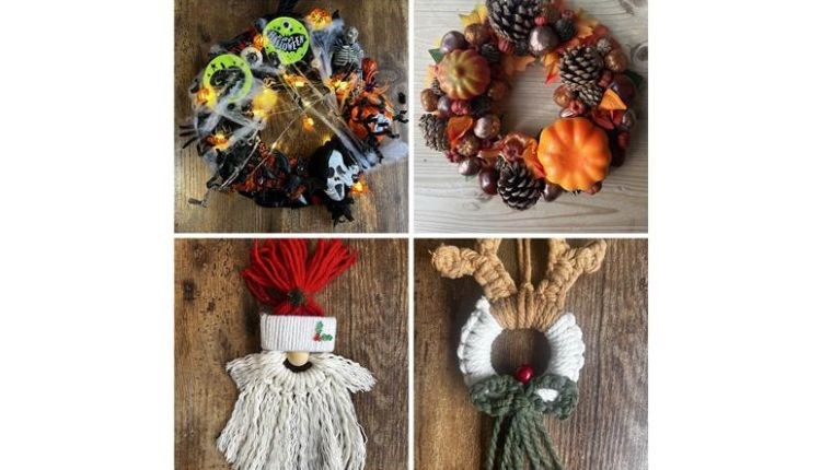 Halloween and Autumn wreaths and Christmas craft decorations at Island CraftWorks, Ryde, Isle of Wight, children activities, family fun, what's on, ev Halloween and Autumn wreaths and Christmas craft decorations at Island CraftWorks, Ryde, Isle of Wight, children activities, family fun, what's on, ev