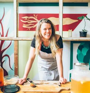Josephine Boswell in the kitchen at The Garlic Farm, what's on, events
