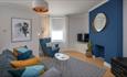 Living room at Blue Wave apartment, self-catering, Cowes, Isle of Wight