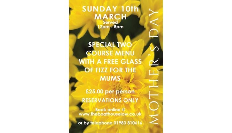 Mother's Day poster at The Boathouse, Seaview, Isle of Wight