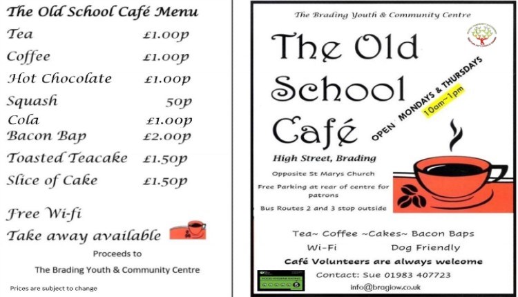 Isle of Wight, Things to Do, Brading Youth and Community Centre, Volunteer Cafe, Prices

