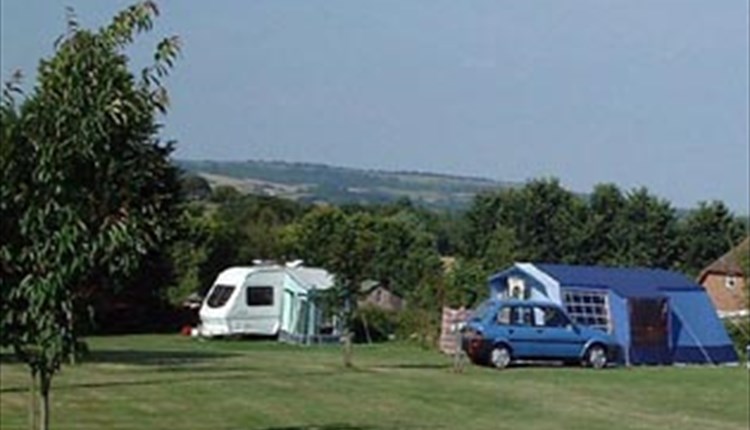 Touring caravans pitched at Old Barn Touring Park, Sandown, Isle of Wight