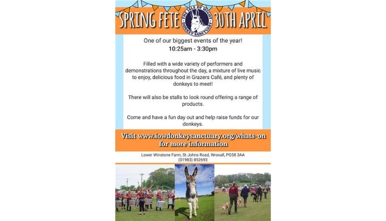 Spring Fete poster, Isle of Wight Donkey Sanctuary, Isle of Wight