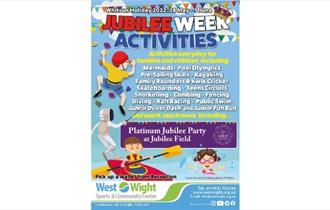 Jubilee week event poster, West Wight Sports and Community Centre, what's on, events, Isle of Wight