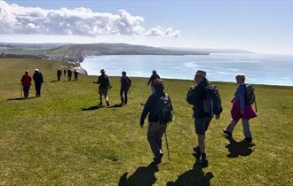 Group of walkers enjoying the walking festival, Isle of Wight, what's on