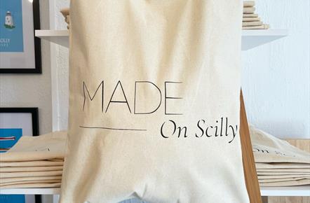 Canvas bag with Made on Scilly logo