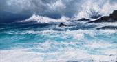 Painting of rough sea 1