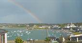 View over Town Beach with rainbow