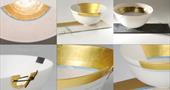 gold rimmed bowls