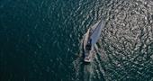 50 foot Bermudan cutter 'Jekamanzi' - overhead aerial