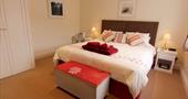 Bedroom with red decor