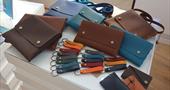 Leather wallets and key rings