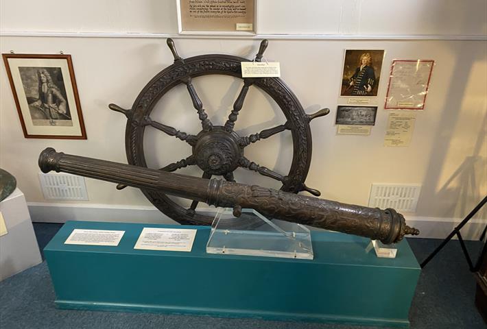 Shipwrecked ship wheel