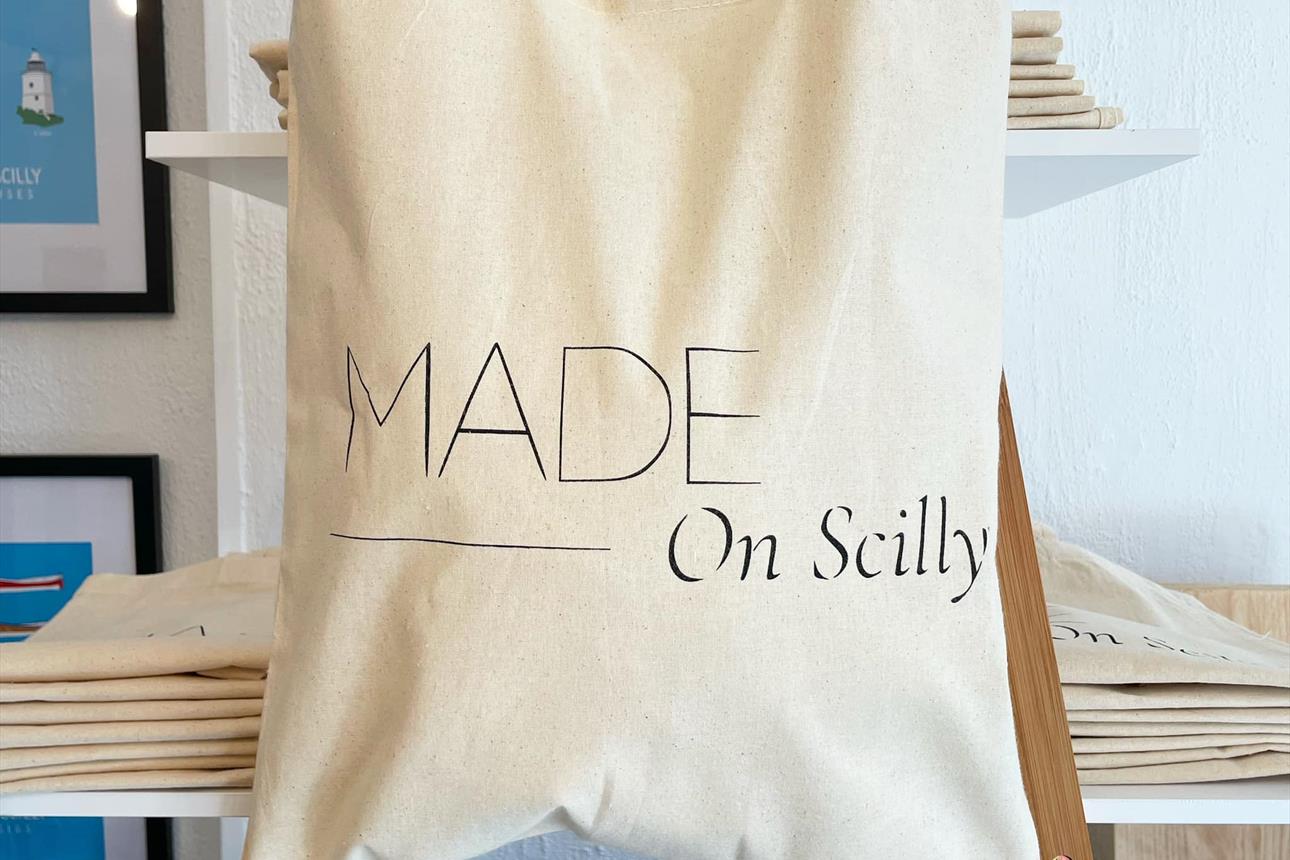 Canvas bag with Made on Scilly logo