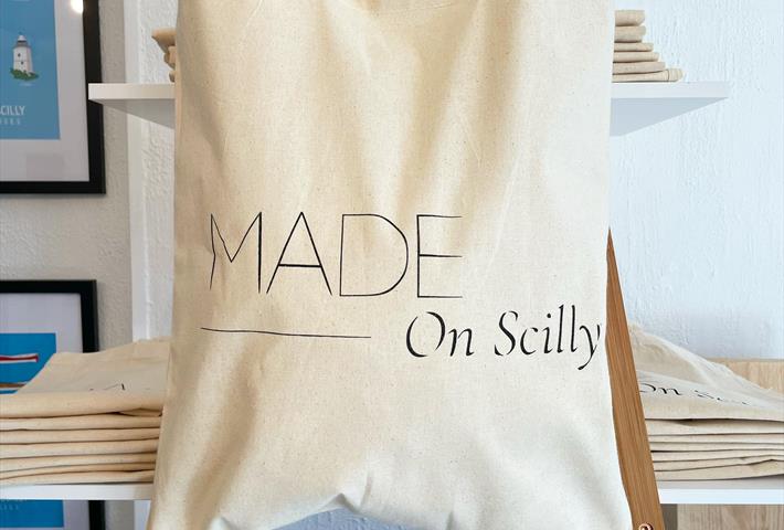 Canvas bag with Made on Scilly logo