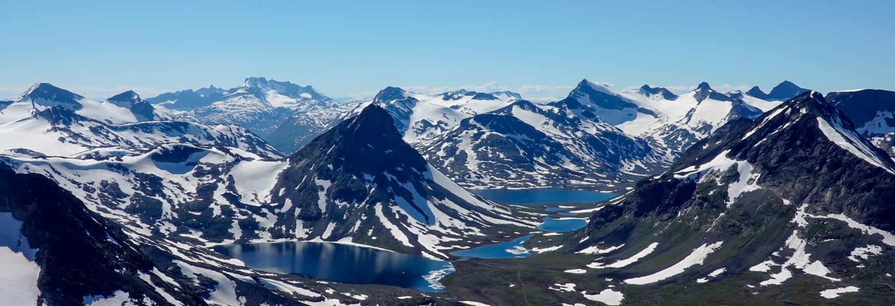 View over western parts of Jotunheimen.