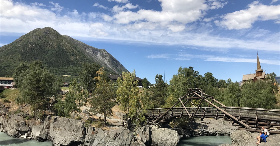 The log bridge in Lom National Park Village Brücke in Lom, Lom