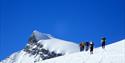 Gruppe på topptur på ski i Jotunheimen med Fyrst og Fremst