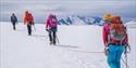 Group on a glacier hike on Bøverbreen