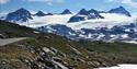 View of the Smørstabbtindane from The Scenic Route Sognefjellsvegen in Jotunheimen