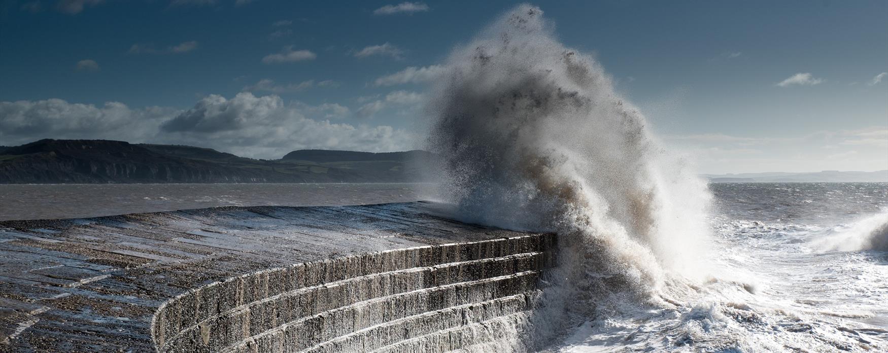 Stormy seas at The Cobb, Lyme Regis