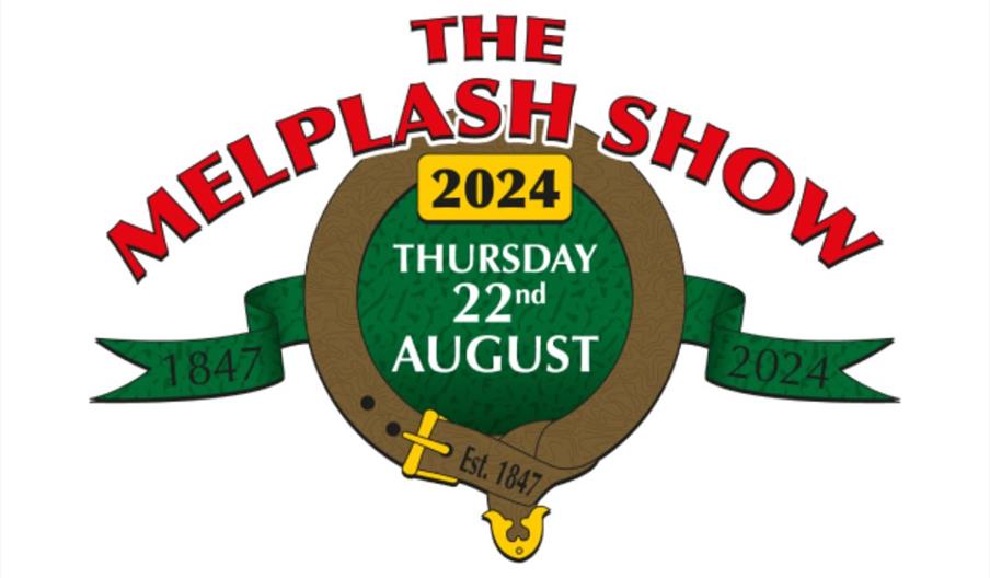 Melplash Show logo showing dates of Thursday 22nd August 2024