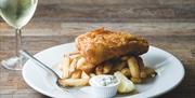 Fish and chips at Otterton Mill