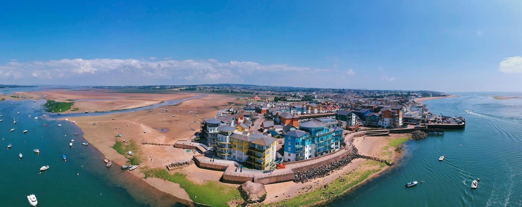 Panoramic view over Exmouth and the Exe Estuary
