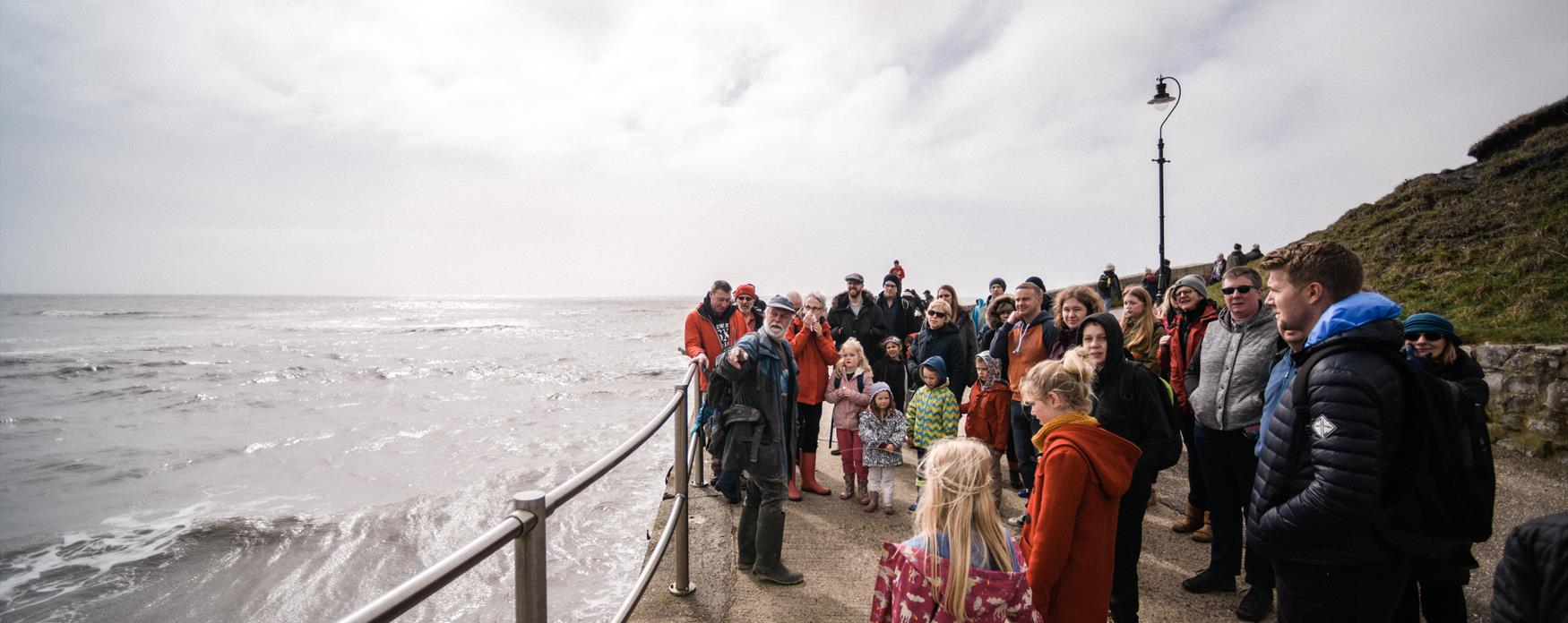 A fossil walk led by Lyme Regis Museum