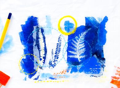 Create Botanical Art with Print , Collage and Stitch