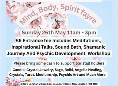 Mind, Body and Spirit Fayre For Hummingbird Holistics CIC 26th May New Longton Village Hall, PR4 4BD