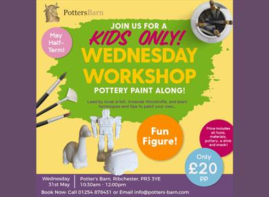 Kids Only Wednesday Workshop Pottery Paint Along