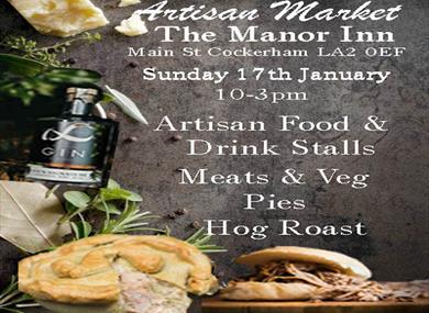 Artisan Market at The Manor Inn, Cockerham sign