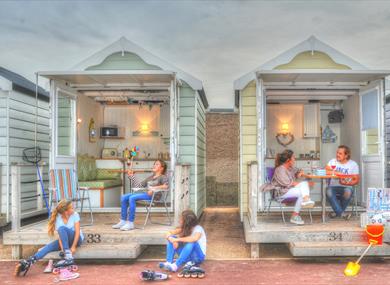 Families using St Annes Beach Huts