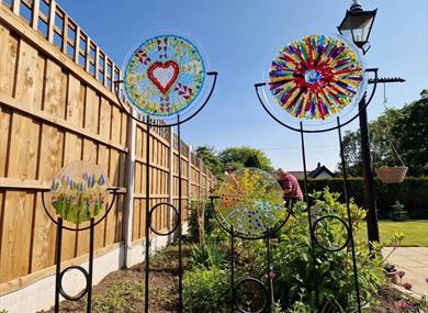 Fused Glass Art in The Garden