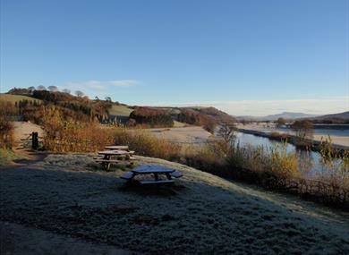 Crook o' Lune Picnic Site, Lancaster, on a frosty Day. Photograph Forest of Bowland AONB