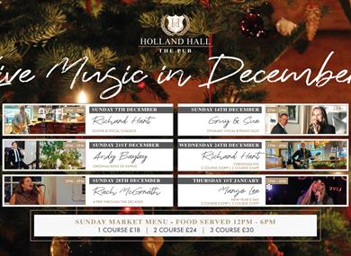 Live Music in December at The Pub at Holland Hall
