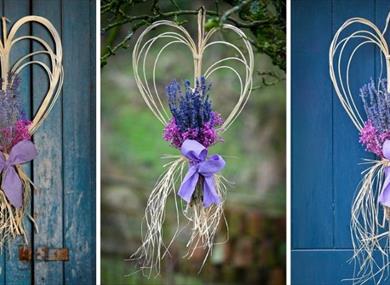 Make a Beautiful Lavender Willow Heart with a Rustic Ribbon