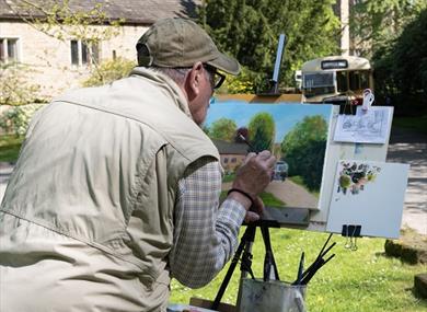 Painting Padiham at Gawthorpe Hall