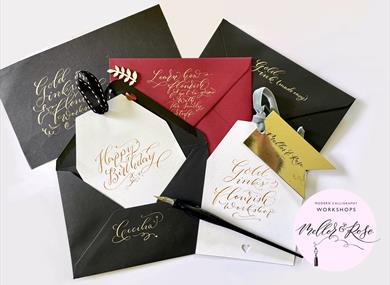Flourishing & Gold Ink Calligraphy Workshop at Cedar Farm