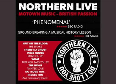 Northern Live poster with quotes such as 'Phenomenal', BBC Radio.