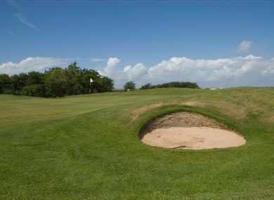 Sand bunker at St Annes Old Links Golf Club