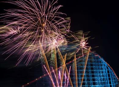Rollercoaster Riding & Fireworks at Blackpool Pleasure Beach